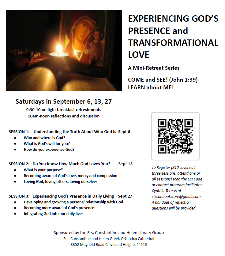 flyer for Sept 2025 mini retreat sessions